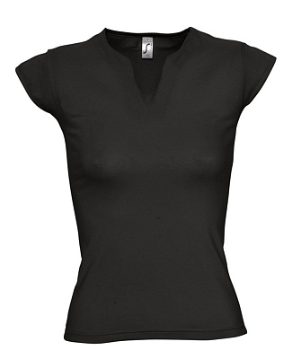 Футболка женская Mint 170, черная (Чёрный)