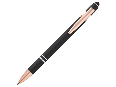 Ручка шариковая с отделкой из розового золота Nanna (Чёрный)