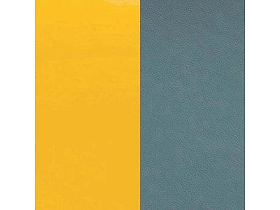 Двусторонняя кожаная вставка для браслета (Желтый/сине-серый)