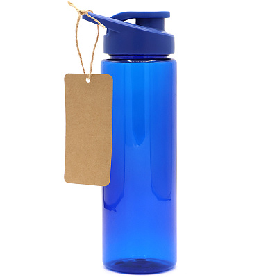 Пластиковая бутылка Ronny To Go с биркой, синяя (Синий)