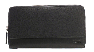Кошелёк-барсетка BUGATTI Atlanta, на молнии, чёрный, натуральная воловья кожа, 21х2х12 см