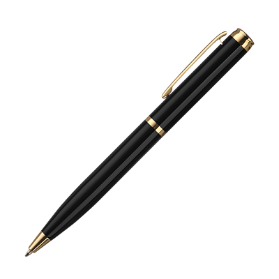 Шариковая ручка Соната (Sonata), черная/позолота (Черный, золотой)