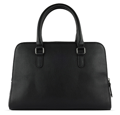 Сумка женская BUGATTI Elsa, чёрная, воловья кожа/полиэстер, 32х13х22 см