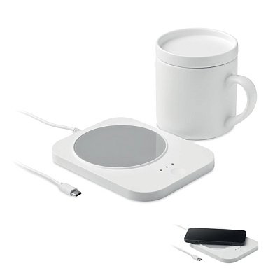 Wireless charger mug warmer set (Белый)