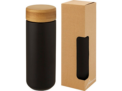 Керамическая кружка Lumi с бамбуковой крышкой (Чёрный)