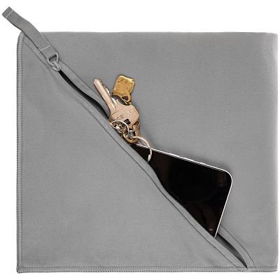 Полотенце спортивное Hard Work, серое (Серый)