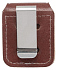 Чехол Zippo для зажигалки, кожа, с металлическим фиксатором на ремень, коричневый, 57х30x75 мм - Фото 3