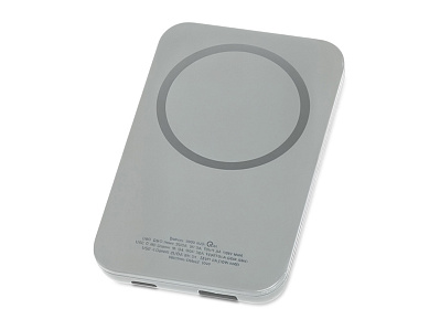 Магнитный беспроводной внешний аккумулятор с быстрой зарядкой QC/PD 20 Вт MagnetIQ, 5000 mAh (Серый)