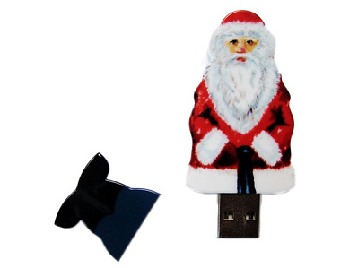 USB 2.0- флешка на 8 Гб Дед Мороз (Красный, белый, черный)