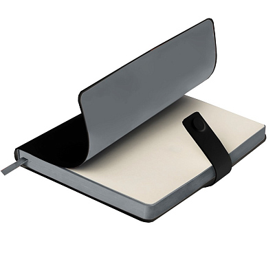 Ежедневник недатированный Stellar, А5, черный, кремовый блок  в линейку, с серым обрезом