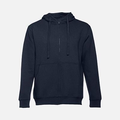 Толстовка мужская на молнии с капюшоном Amsterdam, темно-синяя (Тёмно-синий)
