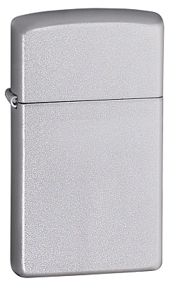 Зажигалка ZIPPO Slim® с покрытием Satin Chrome™, латунь/сталь, серебристая, матовая, 29x10x60 мм (Серебристый)