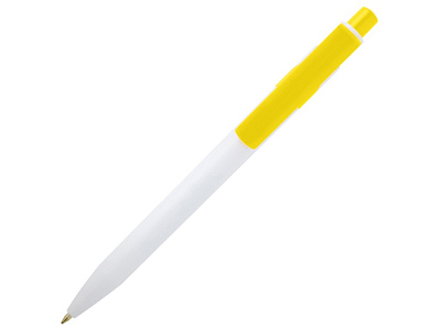 Ручка шариковая из переработанной пластмассы Unica (Белый/желтый)