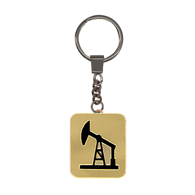 Брелок Нефтяная вышка (золотой с черным)