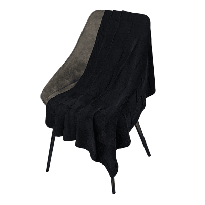 Плед Cella вязаный, темно-синий (без подарочной коробки) (Синий)