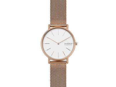 Часы наручные, женские (Корпус- розовое золото, циферблат- белый, крепление- розовое золото)